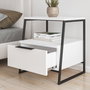 Hanah Home Pal - White v2 Mesilla de Noche Moderna Elegante 45x50x41 cm Blanco y Negro